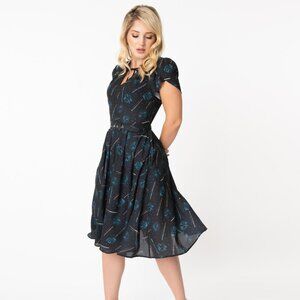 Unique Vintage Size XL 14 Harry Potter Patronus Print Dress NWT